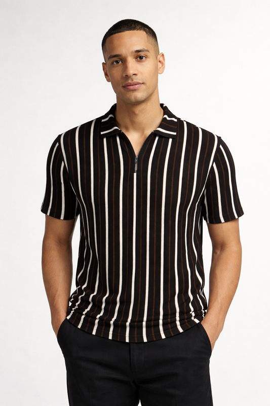 Midnight Regent Striped OLD MONEY POLO