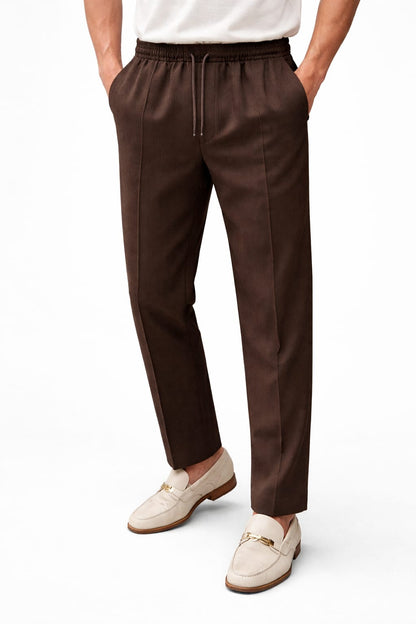 Old money brown textured trouser